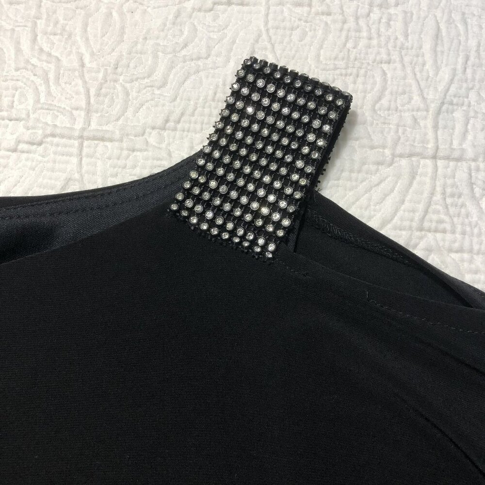 Betsy & Adam Cold Shoulder Dress With Rhinestone Accents Size 14 - Picture 6 of 8